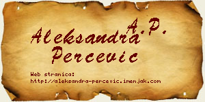 Aleksandra Perčević vizit kartica